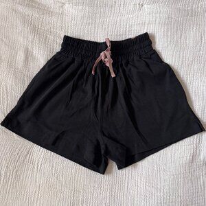Lunya High Waisted Black Shorts, XS